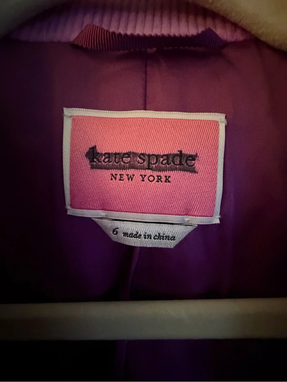 NWOT kate spade Pink Corduroy Blazer Jacket
